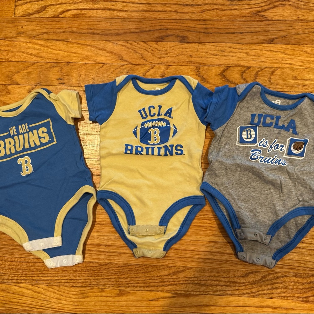 3pc NCAA UCLA Bruins Baby Boy Girl 3-6 mos Onesies Bodysuit Clothes